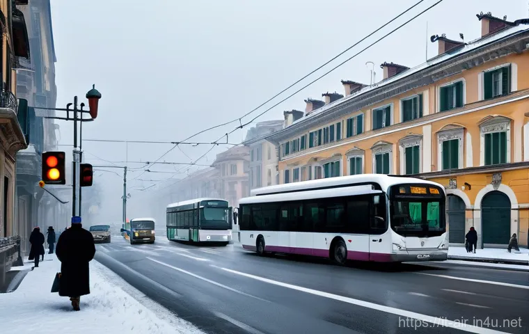 대기오염물질 분석 사례 업무 일기 - **Prompt:** A bustling street scene in Milan during a hazy, cold winter morning. The air appears vis... 대기오염물질 분석 사례 업무 일기 - **Prompt:** A bustling street scene in Milan during a hazy, cold winter morning. The air appears vis...