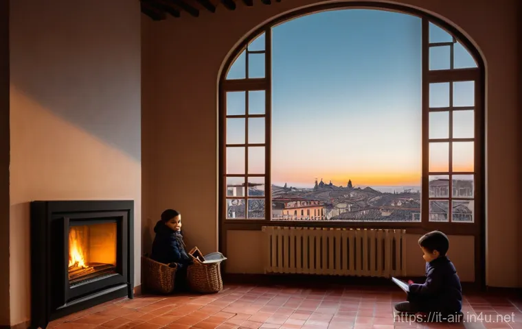 대기환경 이론 정리 연소와 대기오염 - Image Prompt 1: "The Dual Nature of Italian Winter Warmth"** 대기환경 이론 정리 연소와 대기오염 - Image Prompt 1: "The Dual Nature of Italian Winter Warmth"**