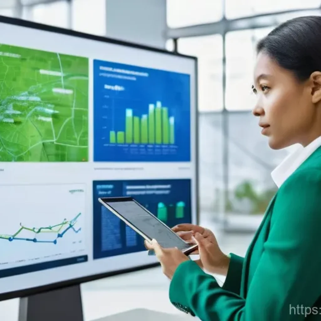 대기환경기사 취득 후 직무교육 프로그램 - **Prompt:** A dynamic image of a female environmental engineer, dressed in smart professional attire...