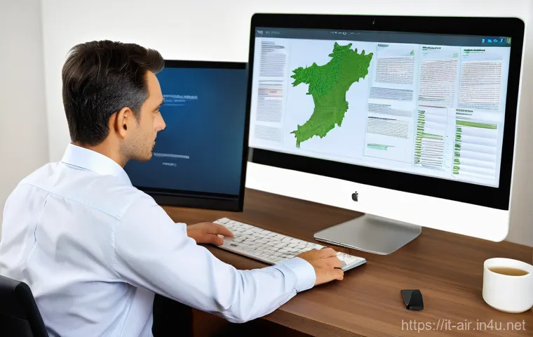 대기환경기사 필기 필수 암기 포인트 - **Prompt:** A focused environmental engineer, wearing smart-casual business attire, meticulously rev...