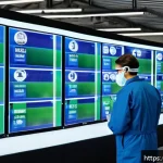대기환경 자격증 실무 활용 사례 - An industrial factory interior showing certified environmental professionals in protective uniforms ...